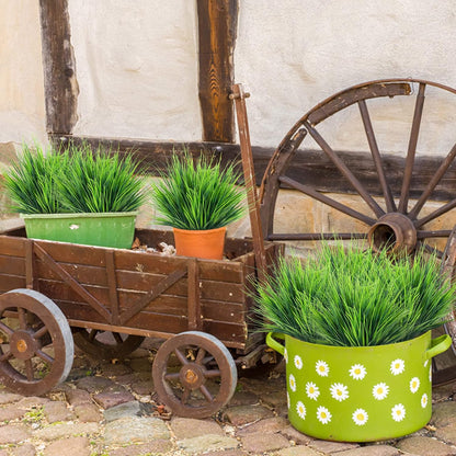 24 Pcs Artificial Plants Outdoors Fake Greenery Stems, Green