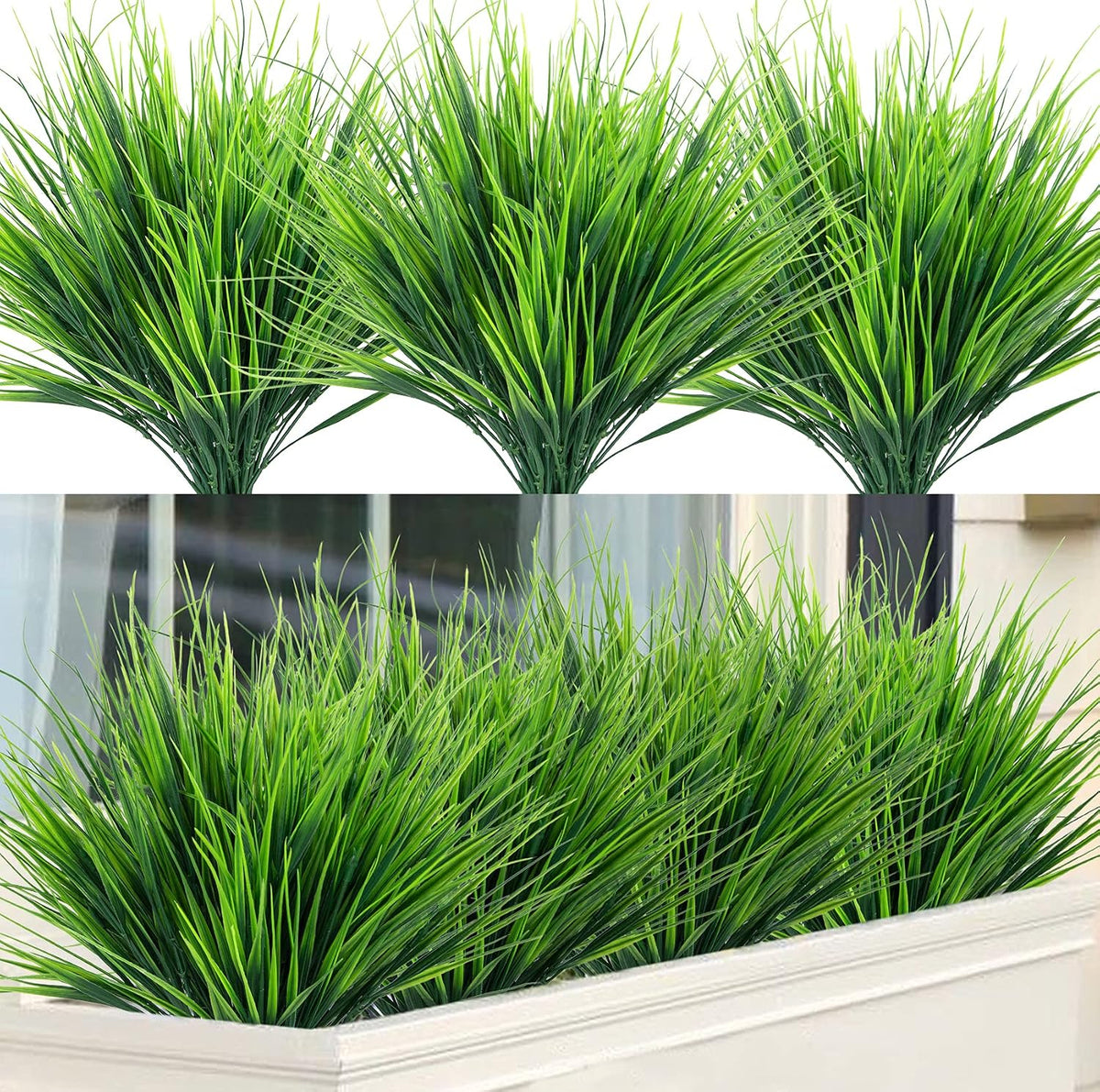 24 Pcs Artificial Plants Outdoors Fake Greenery Stems, Green