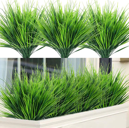 24 Pcs Artificial Plants Outdoors Fake Greenery Stems, Green