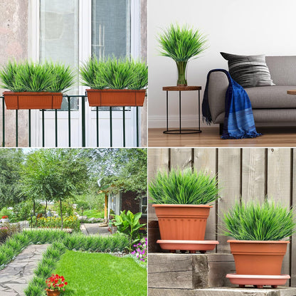 24 Pcs Artificial Plants Outdoors Fake Greenery Stems, Green