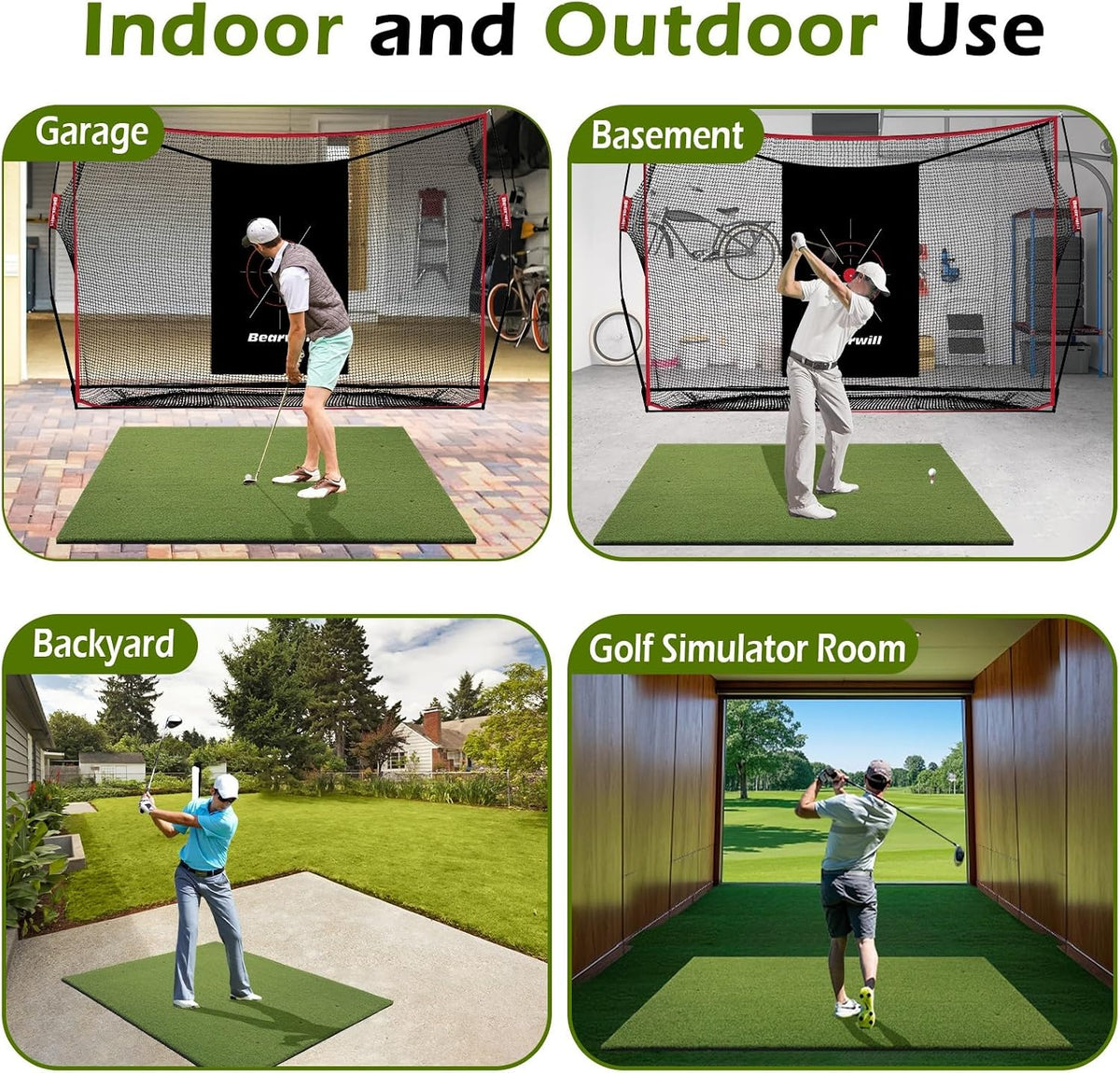 Golf Mat 31mm, 5x4ft/5x5ft Premium Golf Hitting Mat Outdoor Indoor