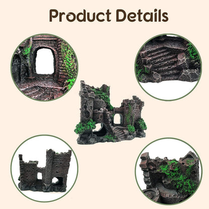 Reptile Rock Hide Cave,Resin Crested Gecko Hideout Caves Lizard Hideaway Bridge Terrarium Habitat Decor for Lizard Snake Turtle