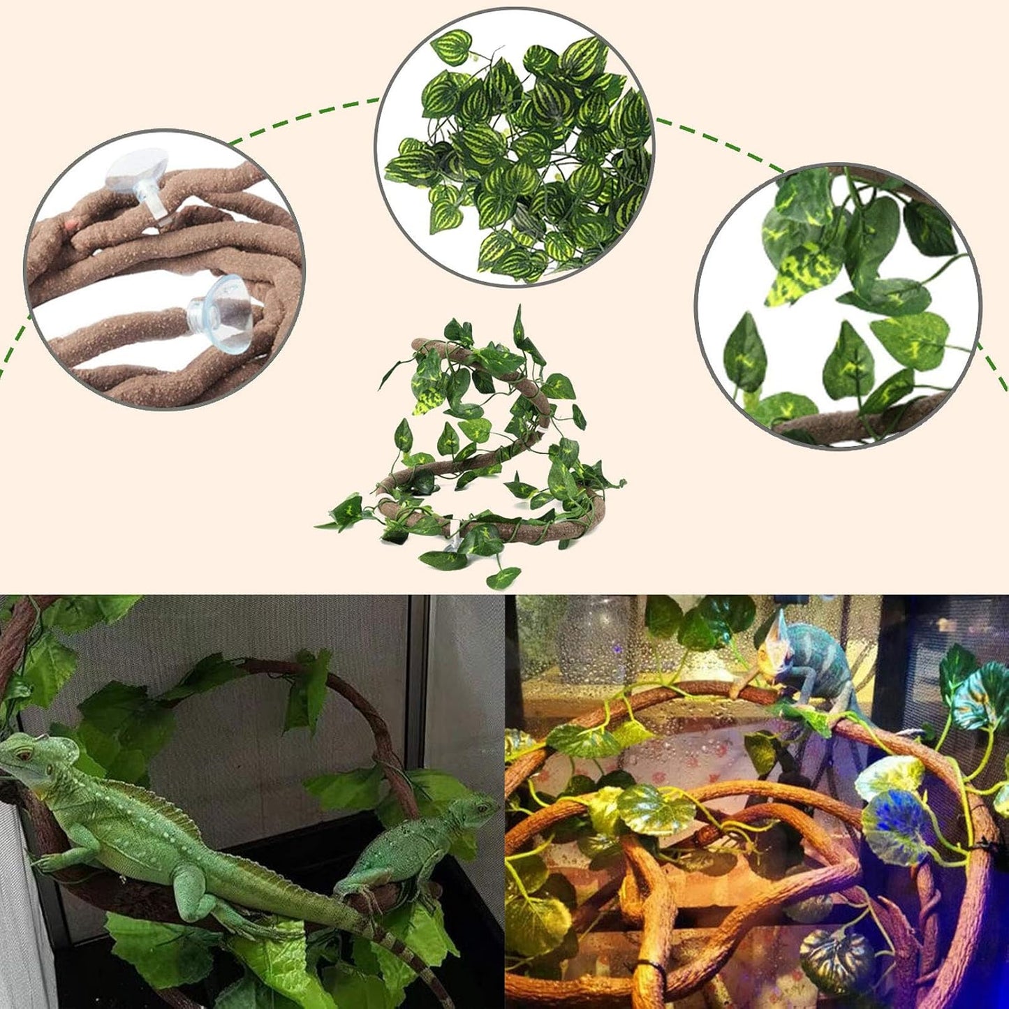Reptile Rock Hide Cave,Resin Crested Gecko Hideout Caves Lizard Hideaway Bridge Terrarium Habitat Decor for Lizard Snake Turtle