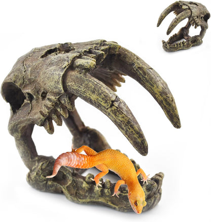 Reptile Rock Hide Cave,Resin Crested Gecko Hideout Caves Lizard Hideaway Bridge Terrarium Habitat Decor for Lizard Snake Turtle
