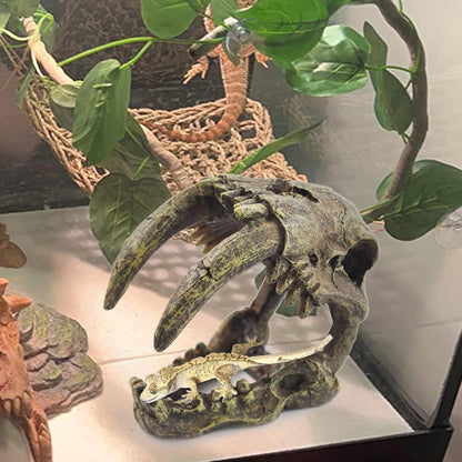 Reptile Rock Hide Cave,Resin Crested Gecko Hideout Caves Lizard Hideaway Bridge Terrarium Habitat Decor for Lizard Snake Turtle