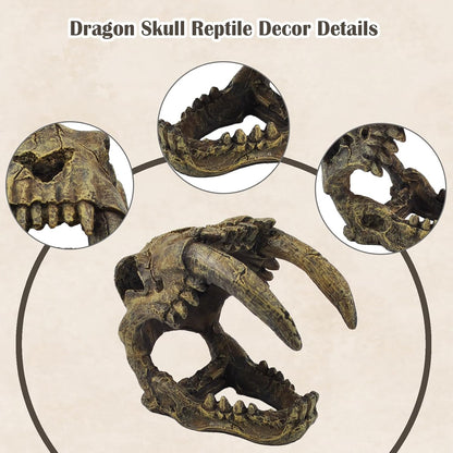 Reptile Rock Hide Cave,Resin Crested Gecko Hideout Caves Lizard Hideaway Bridge Terrarium Habitat Decor for Lizard Snake Turtle