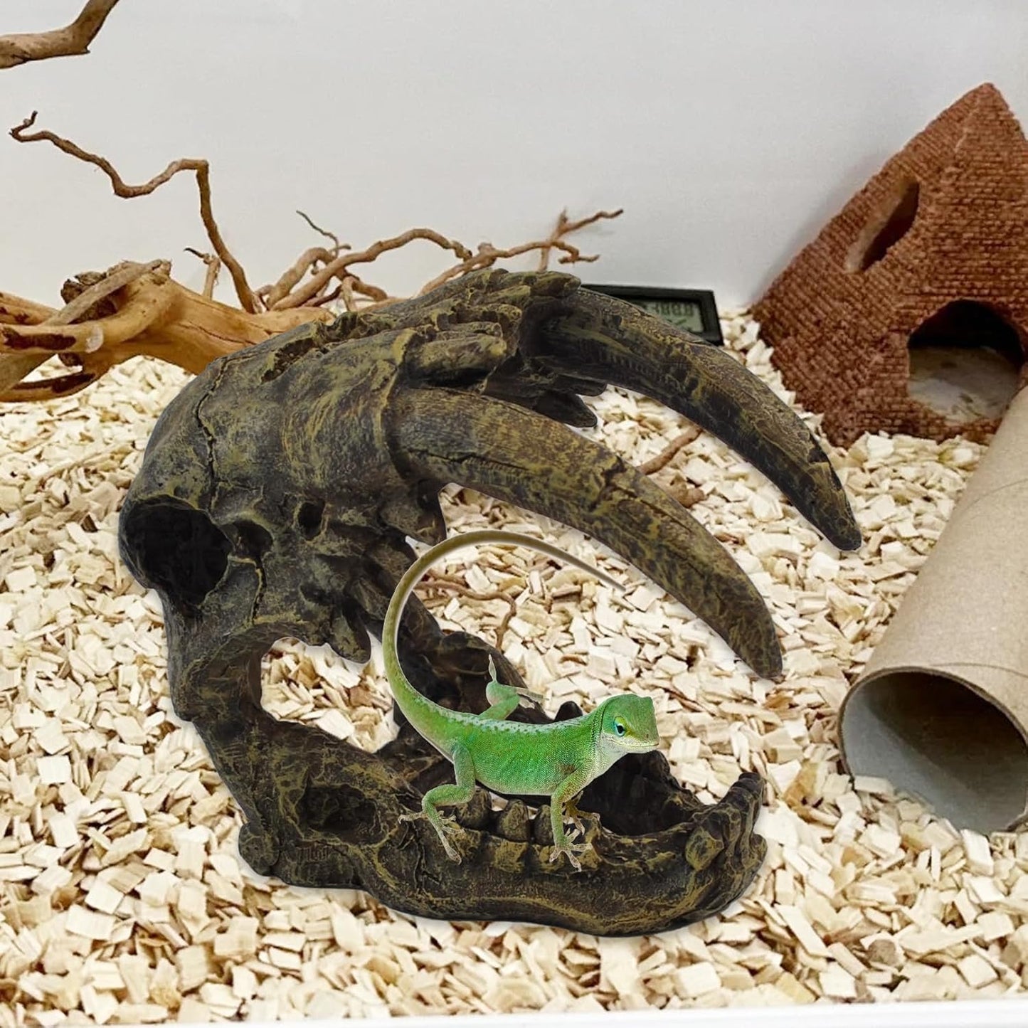 Reptile Rock Hide Cave,Resin Crested Gecko Hideout Caves Lizard Hideaway Bridge Terrarium Habitat Decor for Lizard Snake Turtle