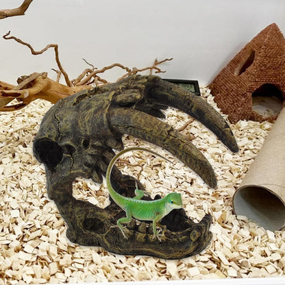Reptile Rock Hide Cave,Resin Crested Gecko Hideout Caves Lizard Hideaway Bridge Terrarium Habitat Decor for Lizard Snake Turtle
