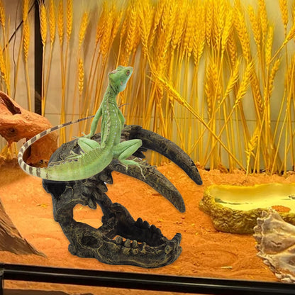 Reptile Rock Hide Cave,Resin Crested Gecko Hideout Caves Lizard Hideaway Bridge Terrarium Habitat Decor for Lizard Snake Turtle
