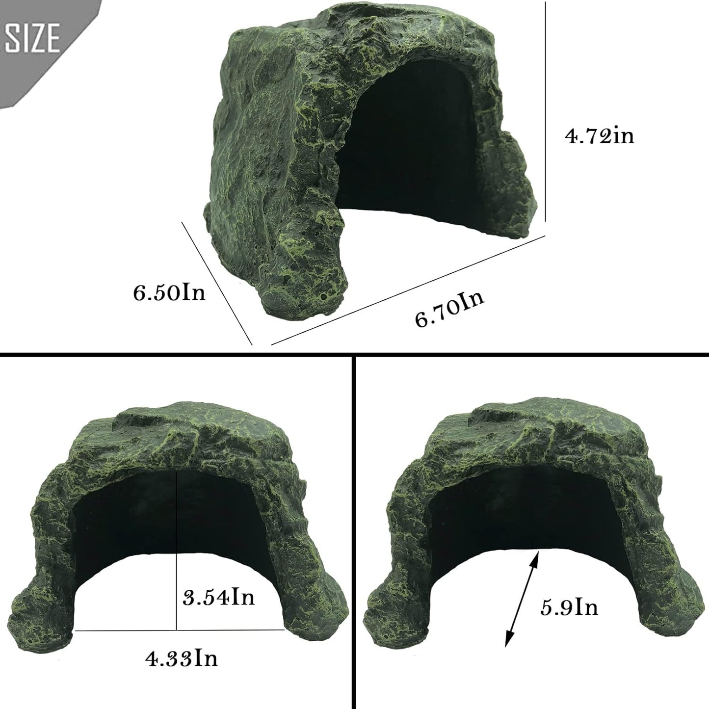 Reptile Rock Hide Cave,Resin Crested Gecko Hideout Caves Lizard Hideaway Bridge Terrarium Habitat Decor for Lizard Snake Turtle