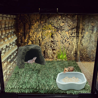 Reptile Rock Hide Cave,Resin Crested Gecko Hideout Caves Lizard Hideaway Bridge Terrarium Habitat Decor for Lizard Snake Turtle