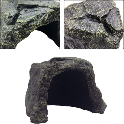Reptile Rock Hide Cave,Resin Crested Gecko Hideout Caves Lizard Hideaway Bridge Terrarium Habitat Decor for Lizard Snake Turtle