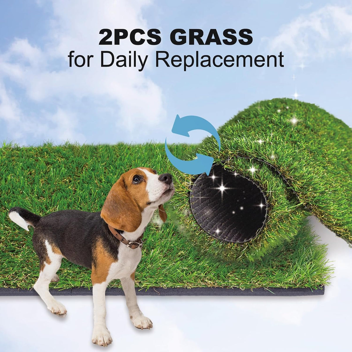 Dog Grass Pad with Tray, Dog Litter Box with Artificial Grass