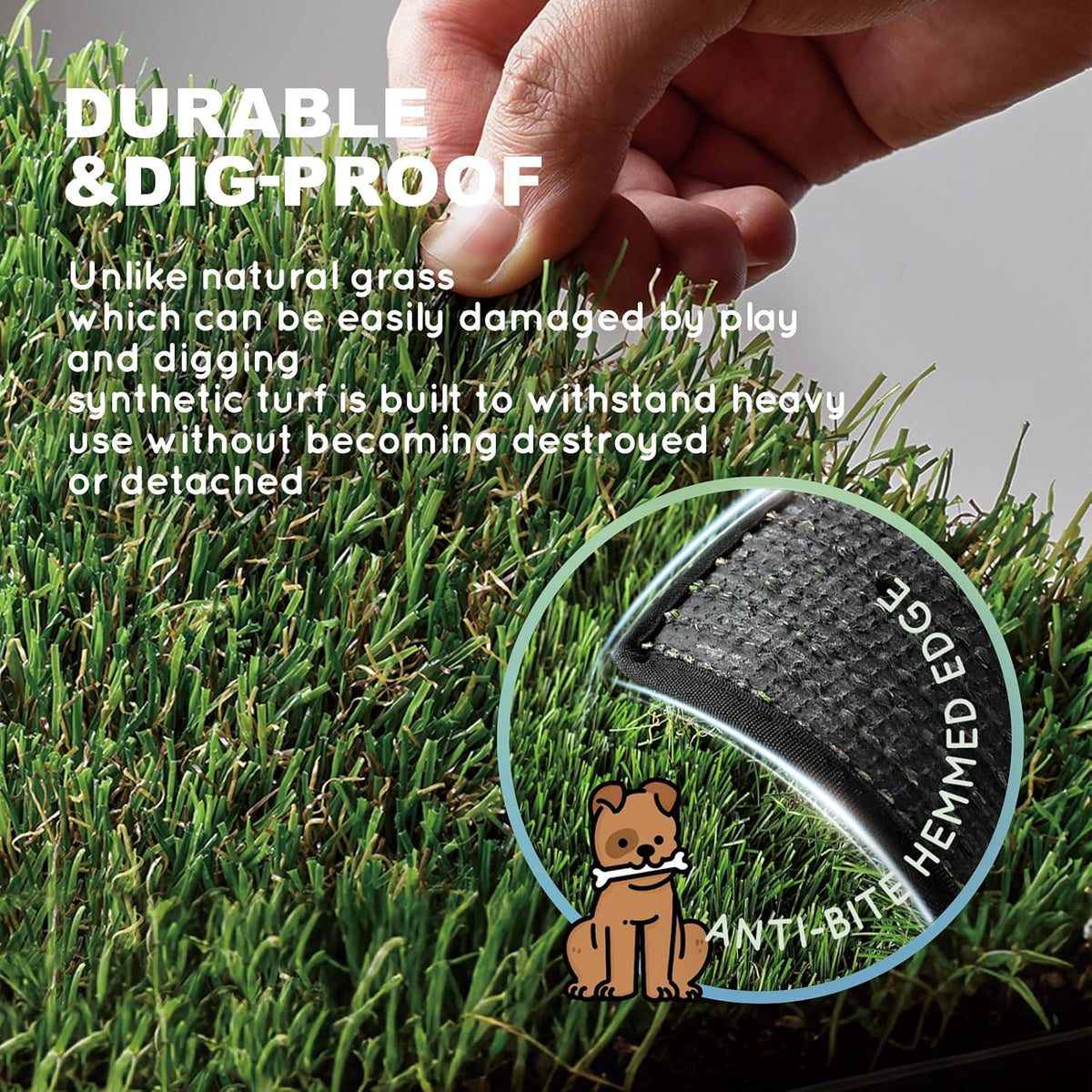 Dog Grass Pad with Tray, Dog Litter Box with Artificial Grass