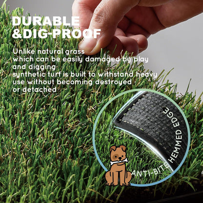 Dog Grass Pad with Tray, Dog Litter Box with Artificial Grass