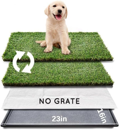 Dog Grass Pad with Tray, Dog Litter Box with Artificial Grass