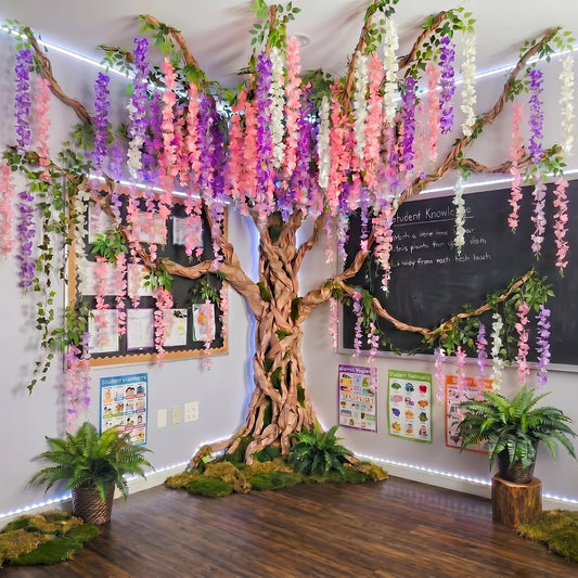 37 Pcs 3D Wisteria Tree Decoration Kit Classroom Tree Bulletin Board