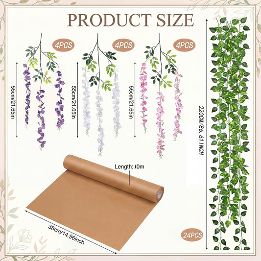 37 Pcs 3D Wisteria Tree Decoration Kit Classroom Tree Bulletin Board