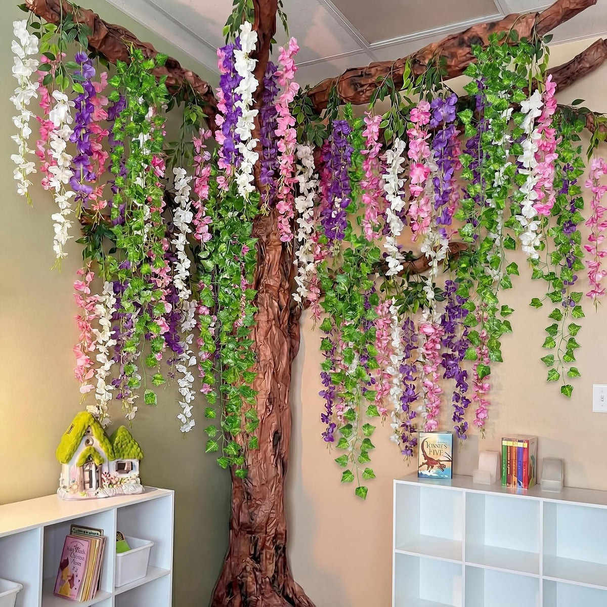 37 Pcs 3D Wisteria Tree Decoration Kit Classroom Tree Bulletin Board