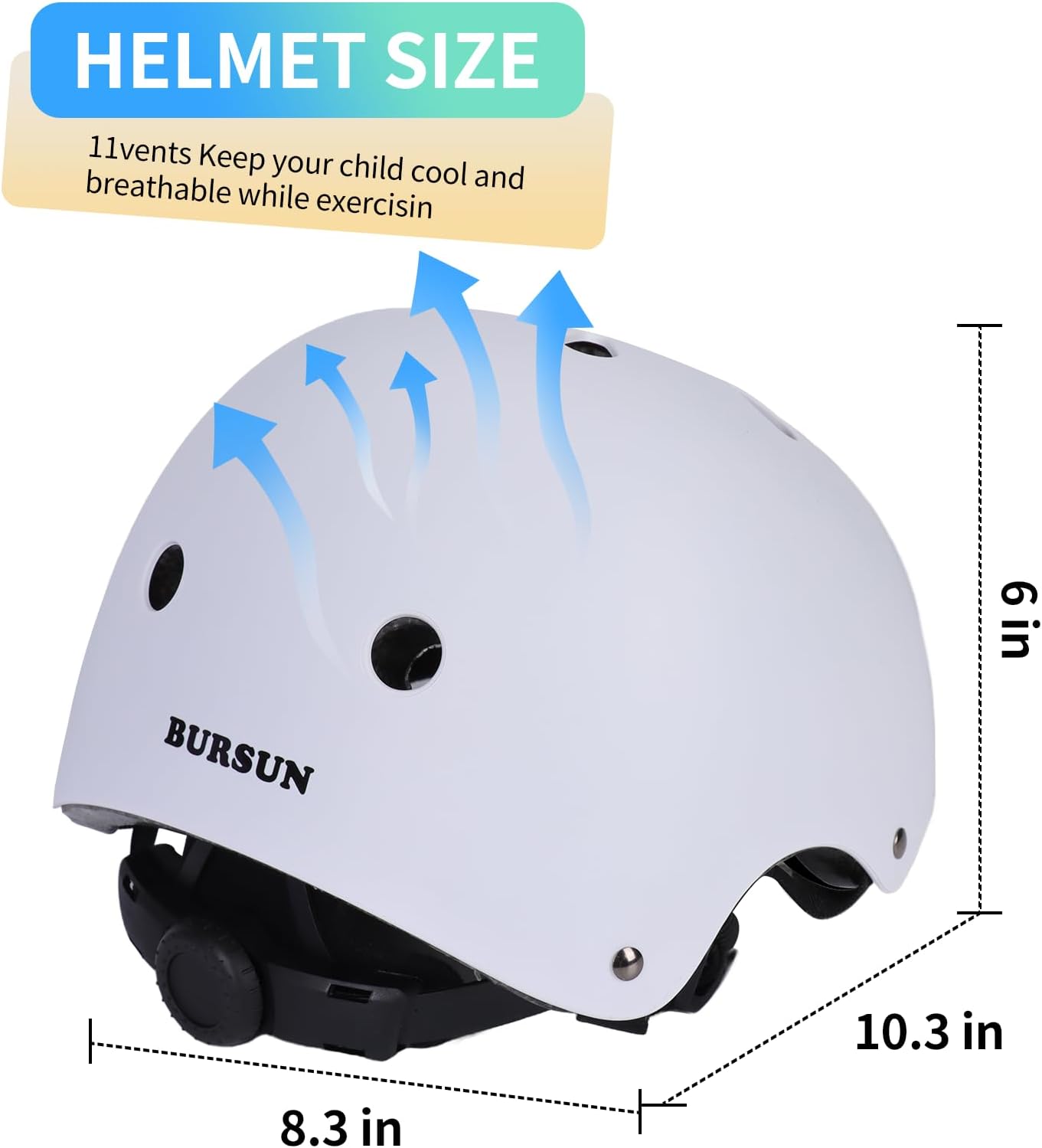 Kids Bike Helmet Ventilation & Adjustable Toddler Helmet for Ages 2-14 Kids Boys Girls Multi-Sport Helmet for Skateboard Roller Skateing Bicycle Scooter blance Bike