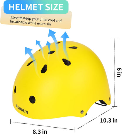 Kids Bike Helmet Ventilation & Adjustable Toddler Helmet for Ages 2-14 Kids Boys Girls Multi-Sport Helmet for Skateboard Roller Skateing Bicycle Scooter blance Bike