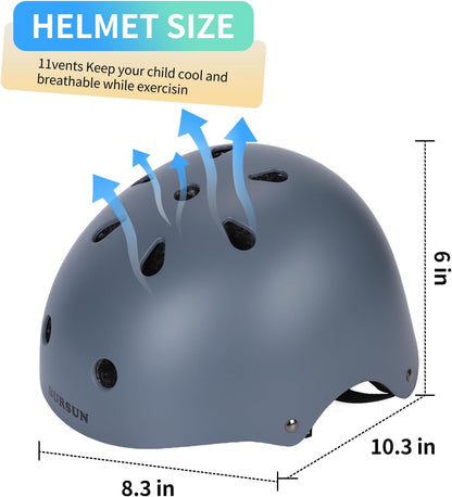 Kids Bike Helmet Ventilation & Adjustable Toddler Helmet for Ages 2-14 Kids Boys Girls Multi-Sport Helmet for Skateboard Roller Skateing Bicycle Scooter blance Bike