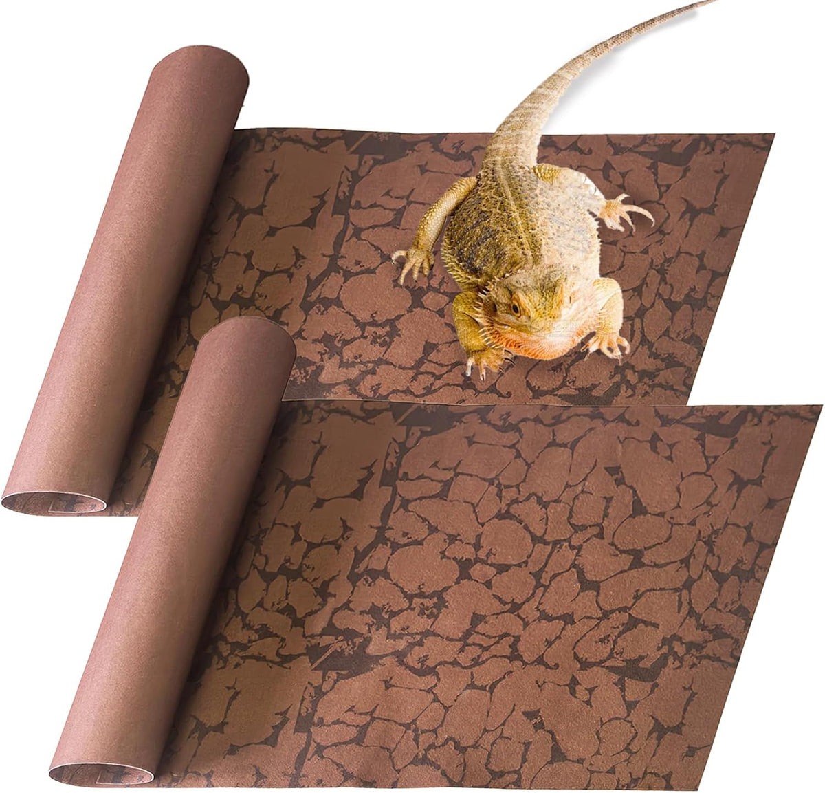 2 PCS Reptile Carpet Mat Terrarium Liner Bedding Reptile Cage Mat Supplies for Tortoise Lizard Leopard Gecko Snake Chameleon 23.6’’ x 15.7’’