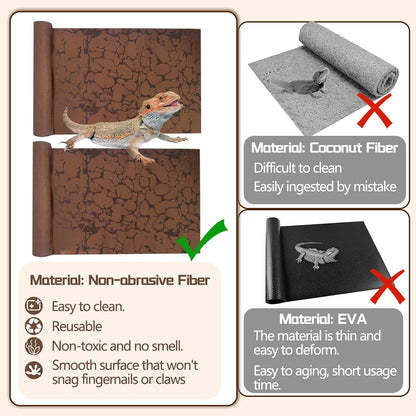 2 PCS Reptile Carpet Mat Terrarium Liner Bedding Reptile Cage Mat Supplies for Tortoise Lizard Leopard Gecko Snake Chameleon 23.6’’ x 15.7’’