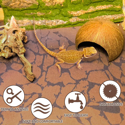 2 PCS Reptile Carpet Mat Terrarium Liner Bedding Reptile Cage Mat Supplies for Tortoise Lizard Leopard Gecko Snake Chameleon 23.6’’ x 15.7’’
