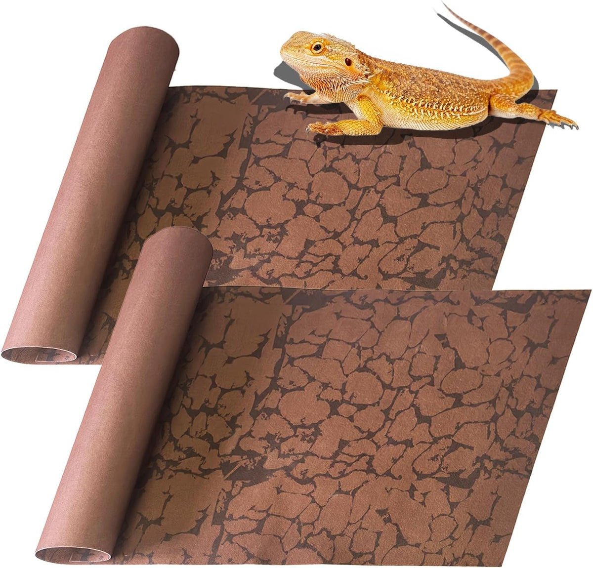 2 PCS Reptile Carpet Mat Terrarium Liner Bedding Reptile Cage Mat Supplies for Tortoise Lizard Leopard Gecko Snake Chameleon 23.6’’ x 15.7’’