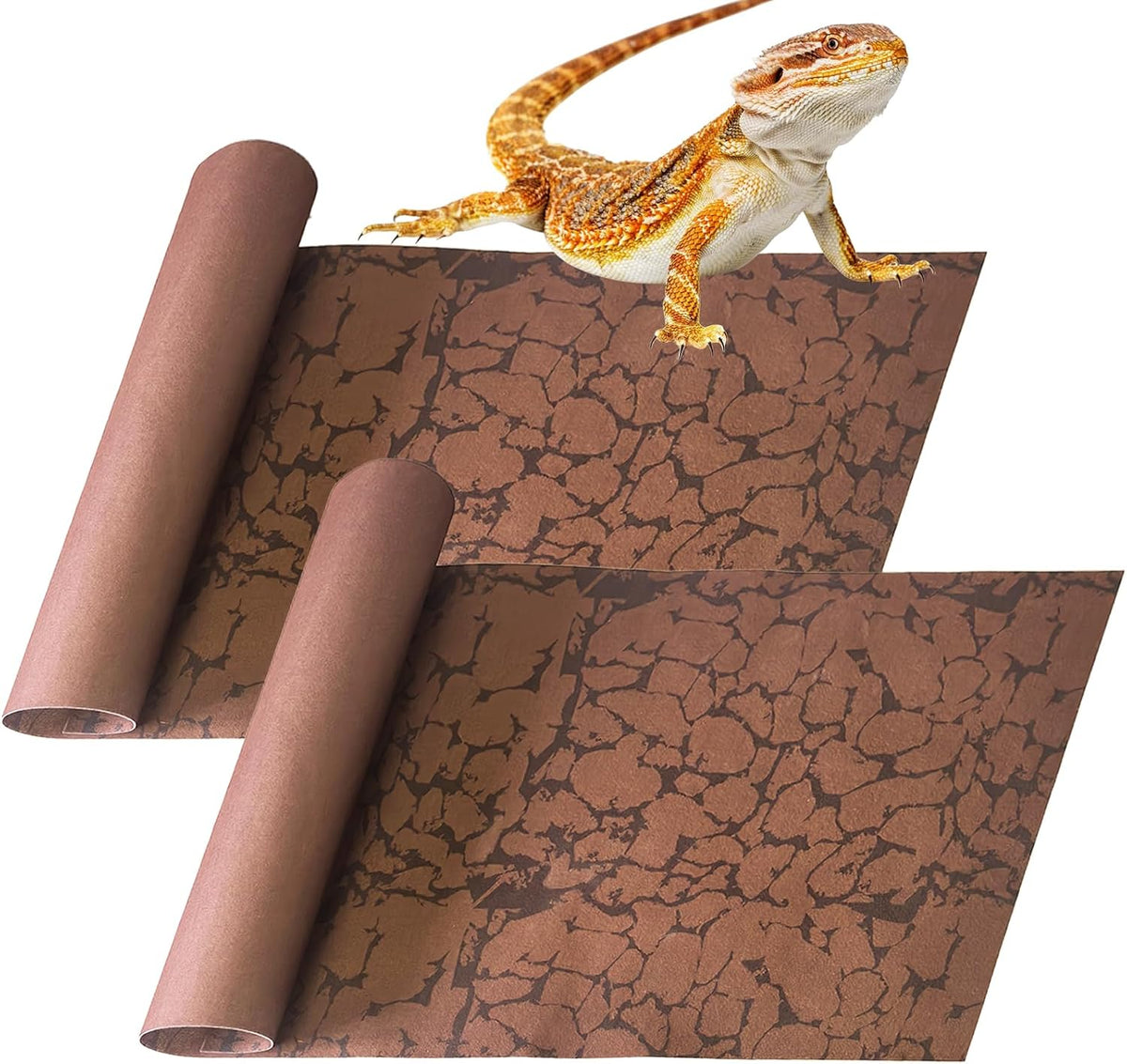 2 PCS Reptile Carpet Mat Terrarium Liner Bedding Reptile Cage Mat Supplies for Tortoise Lizard Leopard Gecko Snake Chameleon 23.6’’ x 15.7’’