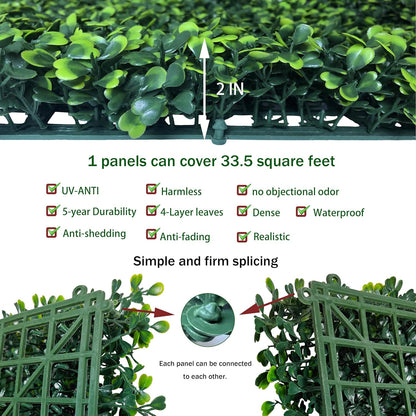ODTORY Artificial Ivy Privacy Screen Fence Panel, Green 40 X 120 in