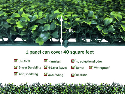 ODTORY Artificial Ivy Privacy Screen Fence Panel, Green 40 X 120 in