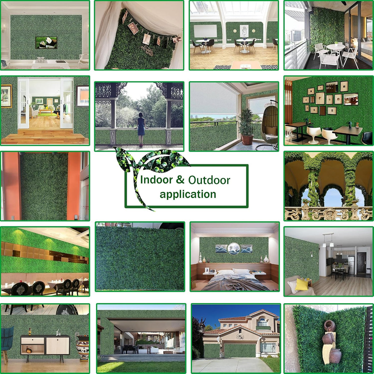 ODTORY Artificial Ivy Privacy Screen Fence Panel, Green 40 X 120 in