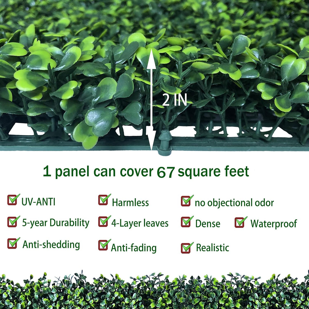 ODTORY Artificial Ivy Privacy Screen Fence Panel, Green 40 X 120 in