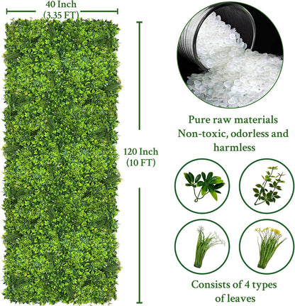 ODTORY Artificial Ivy Privacy Screen Fence Panel, Green 40 X 120 in