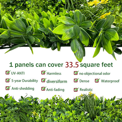 ODTORY Artificial Ivy Privacy Screen Fence Panel, Green 40 X 120 in