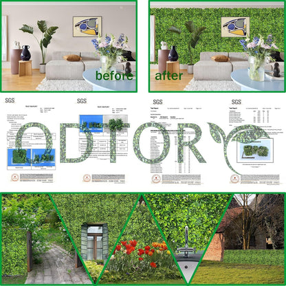ODTORY Artificial Ivy Privacy Screen Fence Panel, Green 40 X 120 in