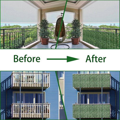 ODTORY Artificial Ivy Privacy Screen Fence Panel, Green 40 X 120 in