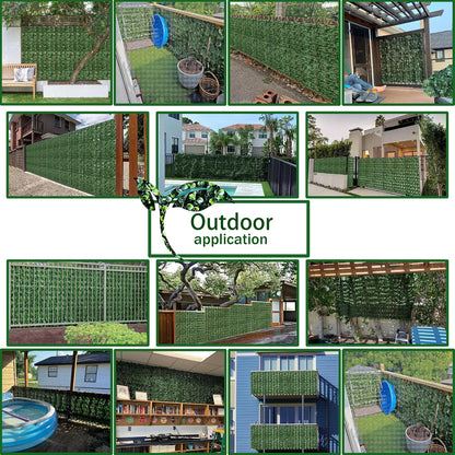 ODTORY Artificial Ivy Privacy Screen Fence Panel, Green 40 X 120 in