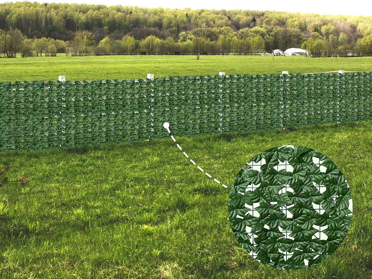 ODTORY Artificial Ivy Privacy Screen Fence Panel, Green 40 X 120 in
