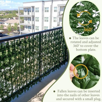 ODTORY Artificial Ivy Privacy Screen Fence Panel, Green 40 X 120 in