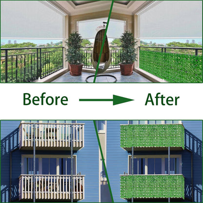 ODTORY Artificial Ivy Privacy Screen Fence Panel, Green 40 X 120 in
