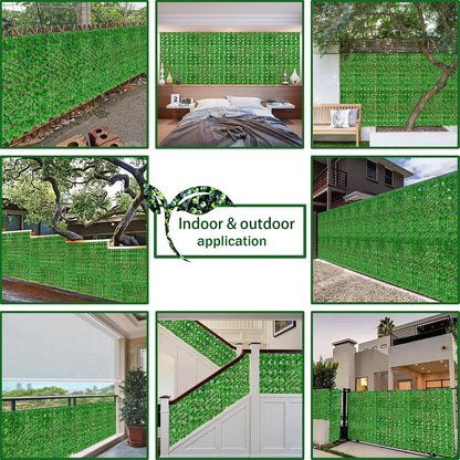 ODTORY Artificial Ivy Privacy Screen Fence Panel, Green 40 X 120 in
