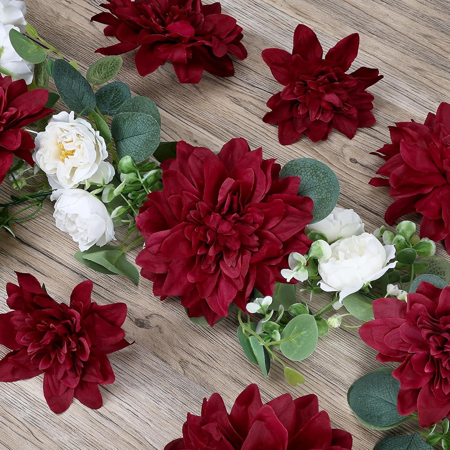 Dahlia Artificial Flowers - 24 PCS Faux Silk Floral with Stem Bulk for Crafts DIY Bridal Bouquets Wedding Arrangements Party Baby Shower Table Centerpieces Home Decor - Navy Blue