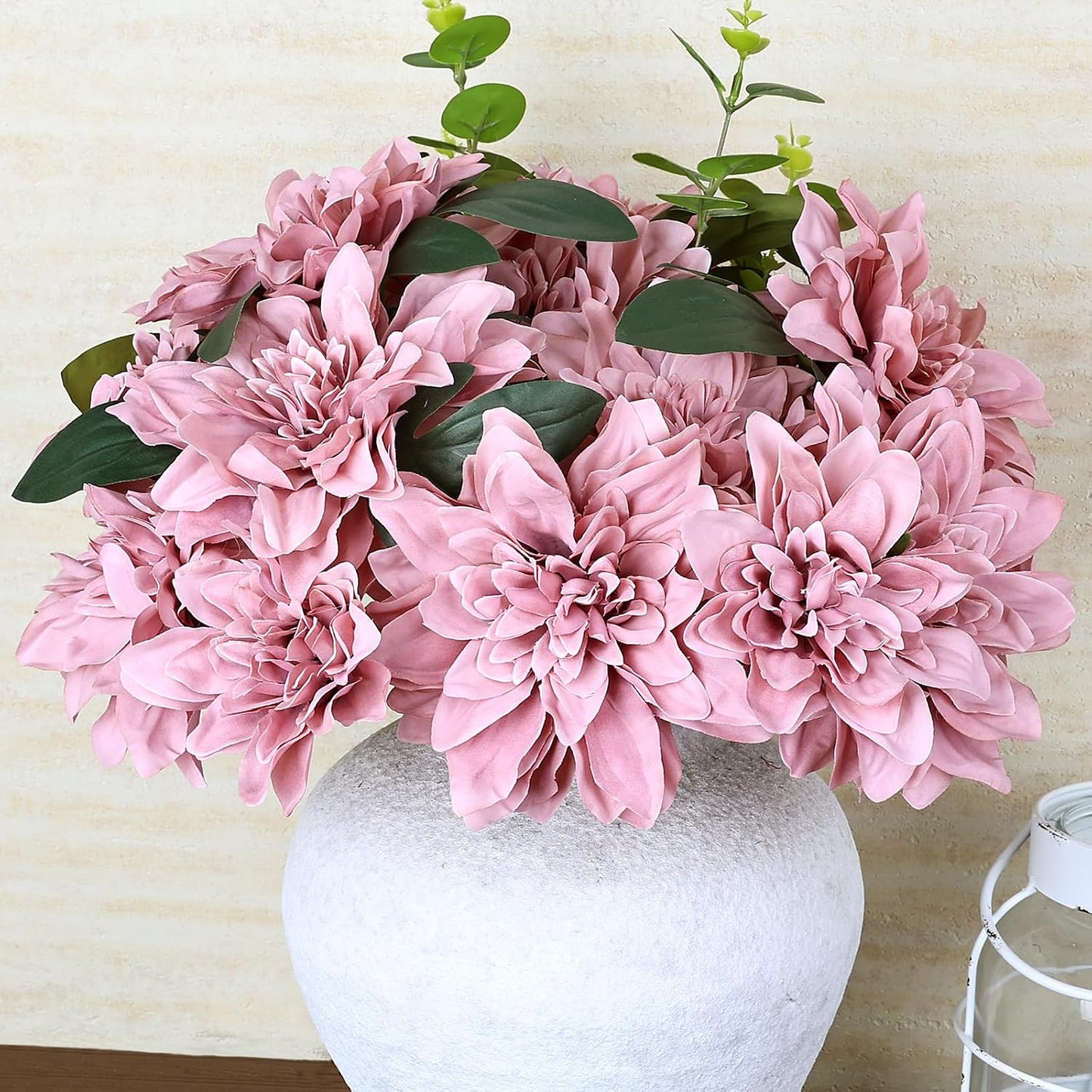 Dahlia Artificial Flowers - 24 PCS Faux Silk Floral with Stem Bulk for Crafts DIY Bridal Bouquets Wedding Arrangements Party Baby Shower Table Centerpieces Home Decor - Navy Blue