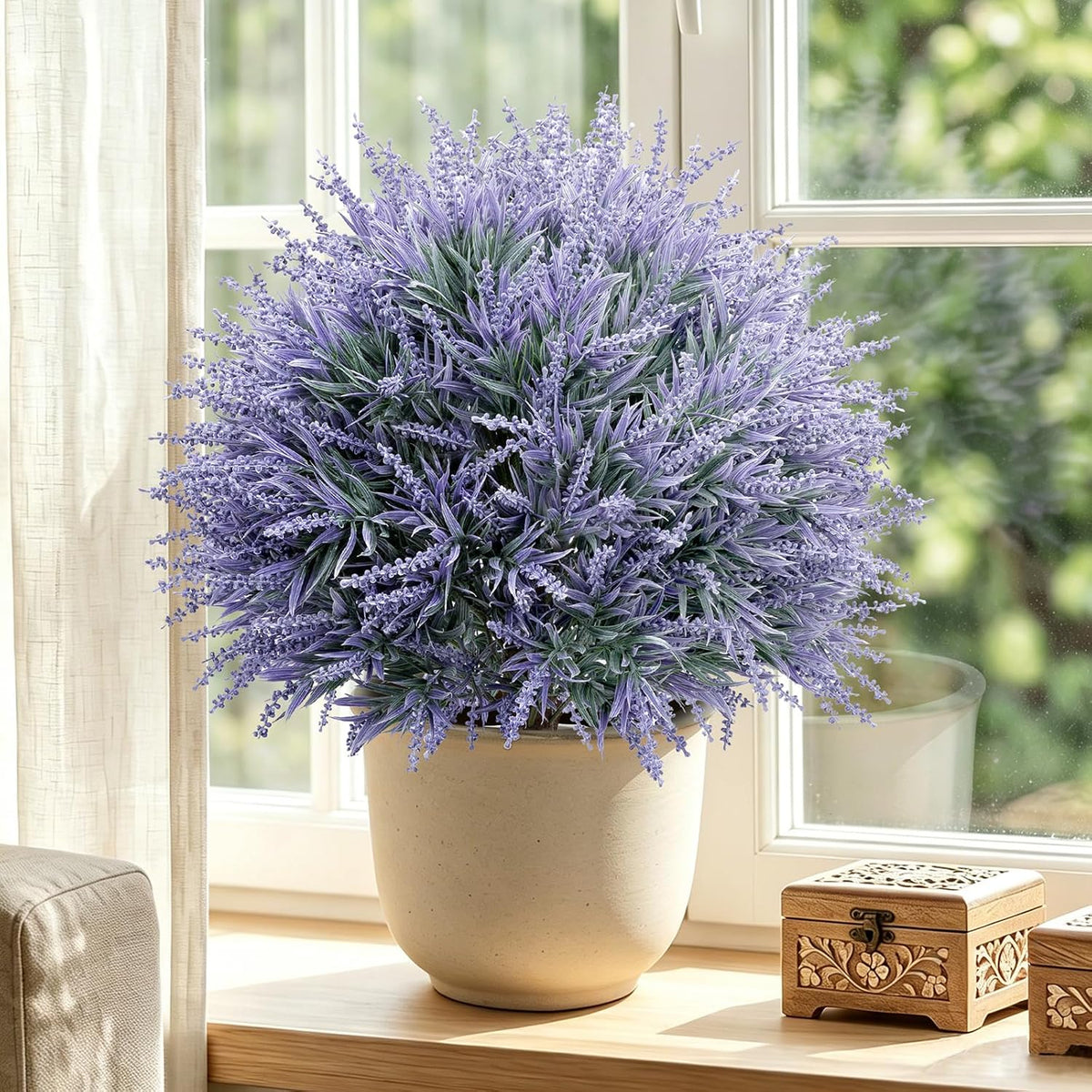 24.9” Artificial Lavender Topiary Ball with Pots