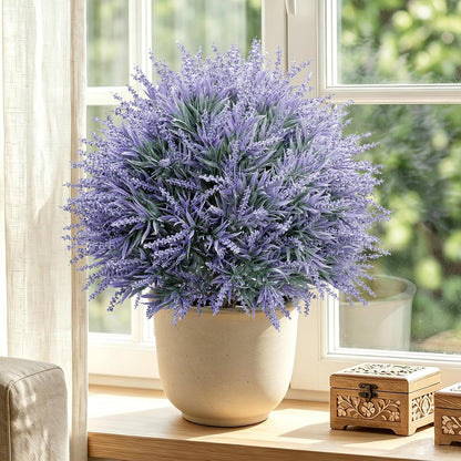 24.9” Artificial Lavender Topiary Ball with Pots