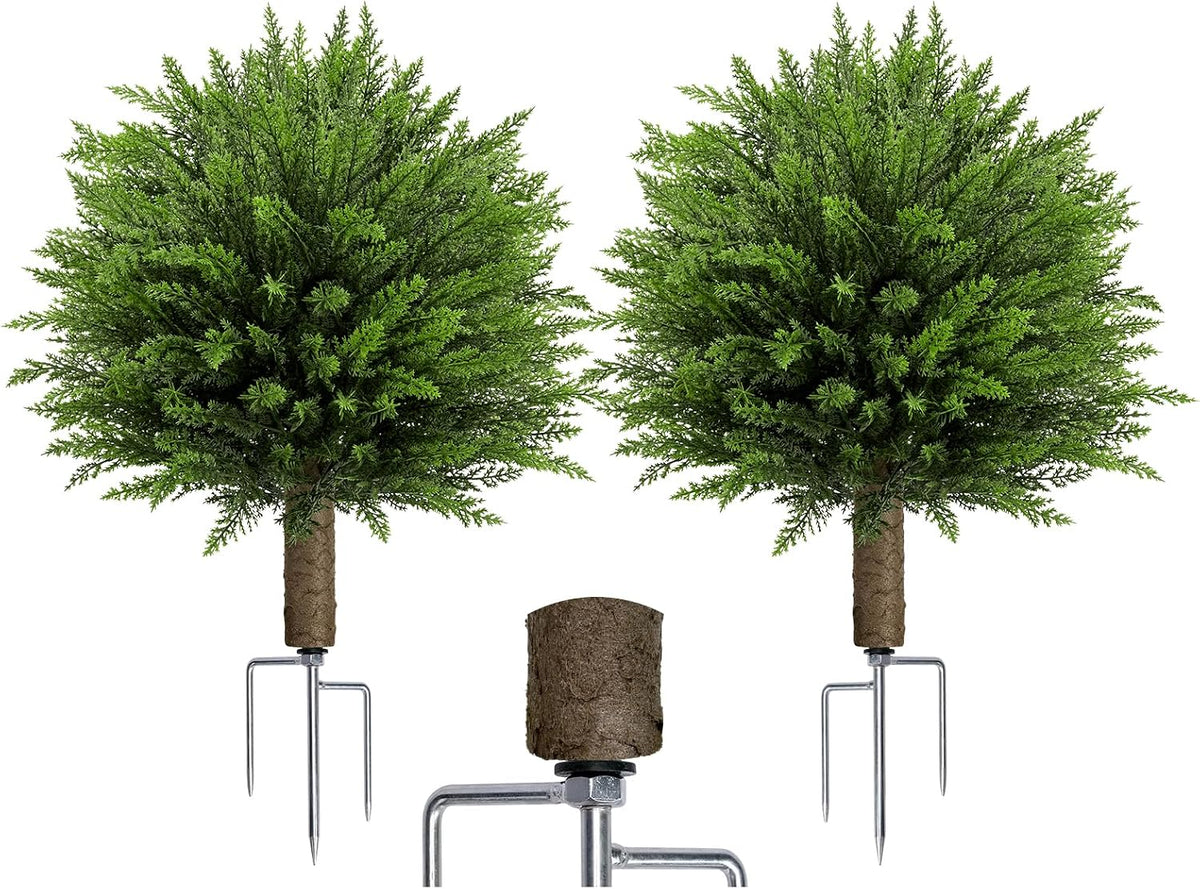 24.9” Artificial Lavender Topiary Ball with Pots