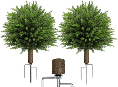 24.9” Artificial Lavender Topiary Ball with Pots